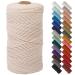 NOANTA Natural Macrame Cord 2mm x 220yards  Colored Macrame Rope  Cotton Rope Macrame Yarn  Colorful Cotton Craft Cord for Wall Hanging  Plant Hangers  Crafts  Knitting Natural Color 2mmx220Yards