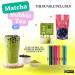 Matcha Bubble Tea Kit (7 servings) with Ranong Thai Tea Mix Matcha Green Tea Latte Instant Mix 161g and Wu Fu Yuan Black Tapioca Pearls 250g Including Mint Retail Boba Tea Straws - Buy Online on SooperMarket.com