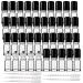 Jucoan 40 Pack 5ml Clear Glass Roll on Bottles Refillable Essential Oil Bottles with Stainless Steel Roller Balls and 5 Droppers for Sample Travel DIY Cosmetic Containers
