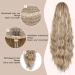 YEESHEDO Long Wavy Ponytail Hair Extension- 26 Inches Light Brown with White Highlights | Clip in Drawstring Curly Synthetic Hairpiece for Women - Buy Online on SooperMarket.com