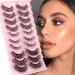 Joyeee False Eyelashes 10 Pairs Fake Eyelashes Glitter Diamonds Eye Lashes Reusable Easy to Wear and Remove Handmade Dramatic Fluffy Strip Lashes for Party Cosplay Costumes Festival Decoration Eyelashes#31
