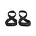 Figure 8 Lifting Straps For Deadlift, Powerlifting, Strongman, & Cross Training Strong Weightlifting Wrist Straps For Men, Women Black Medium