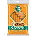 BIC Sensitive Shaver Men's Single Blade Disposable Razor 12 Count (Pack of 12) 144 Total Razors