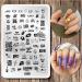 Nail Stamping Plates Heart Letter Nail Stamping Kit 2 Pcs Lips Graffiti Animals Patterns Design Nail Stamp Plate 14.5 * 9.5cm Stainless Steel Nail Art Templates DIY Nail Tools Nail Stamping D33-D34 - Buy Online on SooperMarket.com