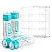 1.5V AA Rechargeable Batteries 3500mWh 4 Pack Li-ion Rechargeable AA Batteries High Capacity 1500 Cycles Fast Charge Sky-Blue 4 Batteries ONLY