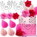 JeVenis Rosa Acrylic Minimalist Art Lady Face Cake Topper Pink Rose Cake Topper Gold Palm Leaves Wedding Cake Toppers for Wedding Bridal Shower Birthday Party