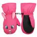 Moko children ski gloves windproof waterproof winter handheld warm faustlings sport gloves for skiing cycling snowboarding outdoor activities for young girls Magenta (rabbit) m/4-6 years old