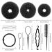 6-Piece Hair Bun Maker Set - Ring Style Donut Bun Shaper & Hair Accessories with Bobby Pins, Elastic Bands, and Ponytail Tools for Women, Girls, Kids - Black - Buy Online on SooperMarket.com