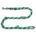 Dogeline Double leash Practice line for medium dogs up to 45 kg over 39 colors very stable (3.50 m reno) 3.50 m green-purple white
