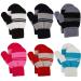 JUPSK Toddler Mittens Kids Winter Warm Knitted Stripe Gloves Magic Stretch Gloves for Baby Boys and Girls 1 2 3 4 Years Old 6 Pairs
