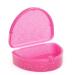 Slim Orthodontic Dental Case - Colour & Glitter Choices for Retainers Bleaching Trays Dentures & More (Glitter Pink)