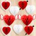 KatchOn Valentines Day Hanging Hearts - Pack of 9 | Valentine Honeycomb Hearts for Valentines Day Decorations | Red Paper Hearts for Valentine Hearts Decorations | Valentines Day Party Decorations - Buy Online on SooperMarket.com