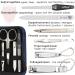 Buy Three Swords 8 pcs Manicure Set 'Roma' | High-Quality Nail Care Set in Blue Textile Etui | Includes Nail Scissors Foot & Nail Clippers Tweezers Glass & Sapphire Nail Files - Buy Online on SooperMarket.com