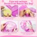 2 Pcs Rabbit Shaped Shampoo Conditioner Bar Pouch Set for Travel | Light Pink & Rose Pink | Exfoliating Loofah Bubble Foam Net - Buy Online on SooperMarket.com