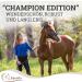 Esposita Halft Champion Edition Stallhelfer Fluch Halufer Soft Throw-In with Synthetic Fur - Fluffy Pony in Navy/Rose Gold - Buy Online on SooperMarket.com