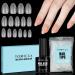 TOMICCA Nail Extension Kit Nail Tips and Glue Gel Kit 4 In 1 Nail Glue and Base Gel with 150Pcs Short Almond Nails DIY Nail Art Acrylic Nail Kit Easy Nail Extension Set Gifts for Women Girls Short Almond Nail Kit