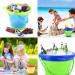 JOYIN 4 Collapsible Buckets & Basket for Kids - Portable 2L Foldable Tub for Beach, Camping, Fishing & Fun Activities - Buy Online on SooperMarket.com