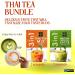 Thai Milk Tea Bundle - 14 Sachets with Ranong 3 in 1 Instant Thai Tea Mix and Ranong Matcha Green Tea Latte Instant Mix Including Mint Retail Boba Tea Straws - Buy Online on SooperMarket.com