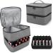 Movstriker Nail Polish Organiser Bag Double Layer Nail Varnish Storage Holds 30 Bottles and A Nail Lamp Traveling Nail Polish Storage Case Portable Nail Lipstick Beauty Tools Box(Grey)