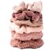 Scrunchies for Women 6PCS Large Velvet Scrunchies for Women Thick Hair Ultra Textured Soft Scrunchy Hair Ties for Girls Neutral Scrunchies Pink Hair Bands Hair Accessories for Women 6PCS Pink