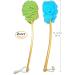 Shower Loofah Body & Back Scrubber - Exfoliating Bath Brush with Long Handle - 2 Pack Blue & Green - Men & Women - Buy Online on SooperMarket.com