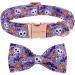Aring Pet Halloween Dog Hall Band cute pumpkin dog collar fly cotton purple peli skull bat bats daisy tapes puppy neck straps for small medium -sized and large dog medium (pack of 1) a: pumpkin dead head