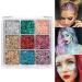 MIESCHER Colorful Glitter Eyeshadow Palette 9 Colors Shimmer Sparkle Waterproof Professional Eyeshadow Lip Face Eye Glitter Flashing Stage Eye Makeup Long Lasting High Pigmented Diamond Eye Shadow Powder 03