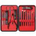 Nail Clippers Sets High Precisio Stainless Steel Nail Cutter Pedicure Kit Nail File Sharp Nail Scissors and Clipper Manicure Pedicure Kit Fingernails & Toenails with Portable stylish case (Red)
