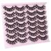 Wiwoseo 20MM Russian Strip Lashes - D Curly Natural Faux Mink Eyelashes (14 Pairs) - Buy Online on SooperMarket.com