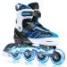 ECOO Adjustable Inline Skates Boys and Girls with Light up Wheels,Roller Blades for Kids Ages 4-12, Women Rollerblades for Beginner Outdoor and Indoor Blue Large-Youth(3-6 US)