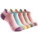 Gonii Ankle Socks Womens Running Athletic No Show Socks Cushioned 5-Pairs 5 Pairs Fun Sorbet Colors 8-10