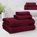 Belizzi Home 100% Cotton Ultra Soft 6-Piece Towel Set - Burgundy | Bath, Hand & Washcloth Towels | Compact, Lightweight & Highly Absorbent - Buy Online on SooperMarket.com