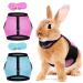 2 pieces of adjustable soft rabbit dishes breathable rabbit dishes mesh rabbit harness for small animal hare hamster cat outdoor (m blue pink)