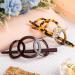 Noverlife 2PCS French Triple Ringed Hair Slider Pin Set - Non Slip Tortoise Shell Barrettes with Stick - Cellulose Acetate Ponytail Accessories - Buy Online on SooperMarket.com