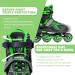 2PM SPORTS Torinx Adjustable Inline Skates | Fun Roller Blades for Kids | Beginner Roller Skates for Girls, Boys, Men, and Ladies | Green Large - Youth (4-7 US) - Buy Online on SooperMarket.com