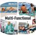 2 Pack Oversized Microfiber Beach Towel Set - Sand-Free, Quick Drying, Super Absorbent - Blue/Green Leaves Print - Ideal for Beach, Pool, Camping - Soft, Lightweight, and Breathable - Buy Online on SooperMarket.com