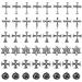 Wakihong 60 pieces cross nail art earrings DIY nail art decoration goth nail charms for manicure nail art handicrafts diy nail accessories decoration accessories antique silver