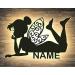 Fairy girl elf with wing lying led decoration slumber light night light personalized with desired name evening light children's room living room gift in 13 MDF wooden colors & 7 LED colors