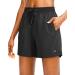 YYV Women's 5" Hiking Golf Shorts Quick Dry Athletic Shorts for Summer Outdoor Casual with Pockets Black Small