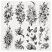 Cerlaza Large Black Flower Temporary Tattoos for Women  Butterfly Fake Tattoos for Girls Adult Makeup  Waterproof Long lasting Realistic Half Arm Sleeve Tattoos Stickers for Body Art-10 Sheets
