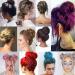 Synthetic Messy Hair Bun Scrunchie Updo in Purple - Bridal & Wedding Hairpiece for Women & Kids - Buy Online on SooperMarket.com