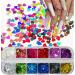 Holographic Nail Glitters Sequins Set - 4 Boxes | Butterfly, Heart, Alphabet, Star | Chunky Flakes for Nail Art, Craft, Makeup - Mixed Colors - Buy Online on SooperMarket.com
