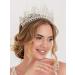 SWEETV Vintage Baroque Wedding Tiara for Bride | Jeweled Queen Crown - Ideal for Birthday, Quinceanera, Prom - Multicolored - Buy Online on SooperMarket.com
