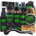 GoldWorld Beard Kit Beard Care Kit Beard Grooming Kit w/Beard Wash Shampoo Beard Oil Beard Serum Beard Vitamin Spray Balm Brush Comb Valentines Day Gifts for Men Him Dad