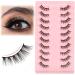 Gjinxi 10 Pairs Half Lashes Natural Looking Cat Eye Lashes Accent Eyelashes False Eyelashes 3D Fake Lashes Natural False Lashes False Eye Lashes Soft Fluffy Lashes - Buy Online on SooperMarket.com