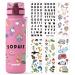Bumpli drinking bottle Kinder - 500ml - Free name ticker bottle bottle of carbon dioxide Suitable leak -proof - BPA -free with fruit insert - ideal for school kindergarten sport (pink)