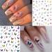 Watercolor Floral and Abstract Nail Stickers - 6 Sheets of Self-adhesive Nail Decals for Women - Flower, Butterfly, and Lady Face Designs - Buy Online on SooperMarket.com