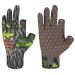 BASSDASH Unisex Fingerless Camo Hunting Gloves for Men's Women's Early Season Warm Weather UPF 50+ Lightweight Fishing Photography HG03 Green Leaf Small