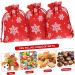 KOMBIUDA 10pcs Snowflake Burlap Bag Christmas Holiday Pouch Candy Storage Holder Drawstring Bag 14X10X0.3CM Red - Buy Online on SooperMarket.com