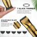 Hatteker Professional Hair Clippers and T-Blade Trimmer Kit for Men - Gold 17 Piece Set | Cordless Beard Barber Clipper, Haircut Grooming Kit, IPX7 Waterproof - Buy Online on SooperMarket.com